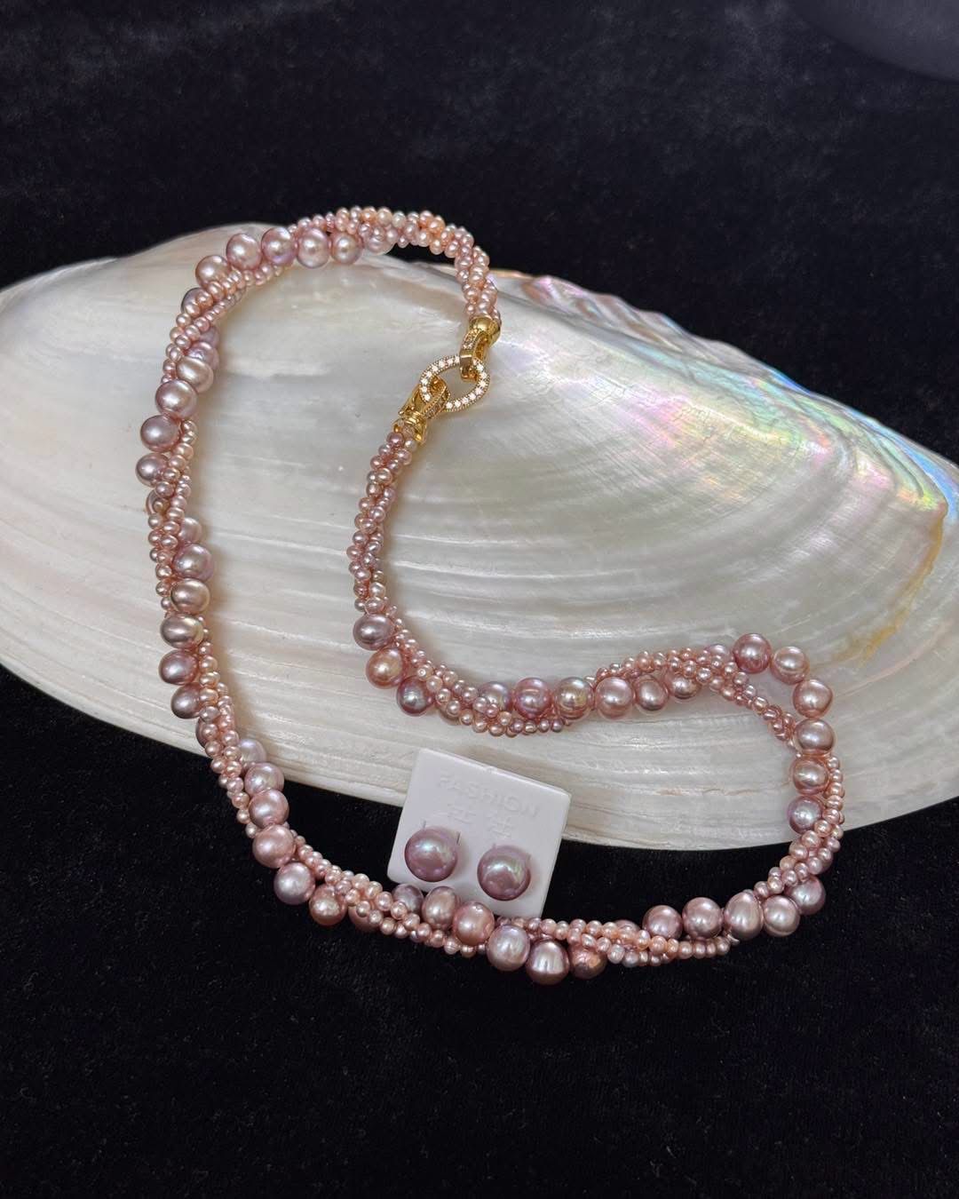 Sea & Real pearl twisted necklace