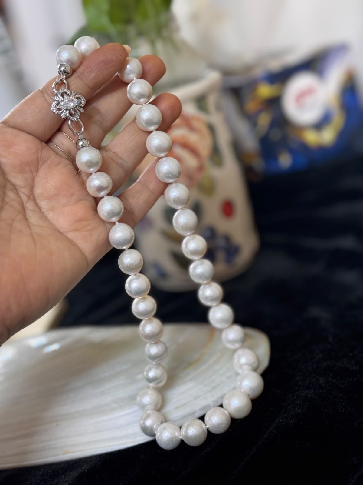 Real White Sea pearl necklace