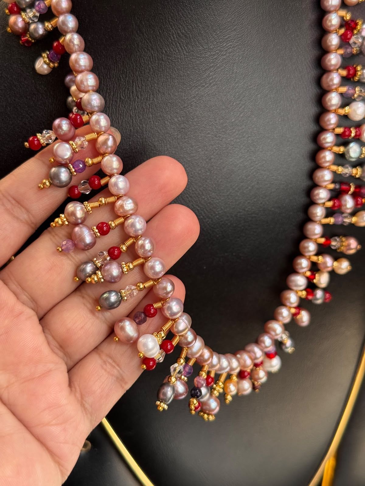 Real pear multi colour stone set