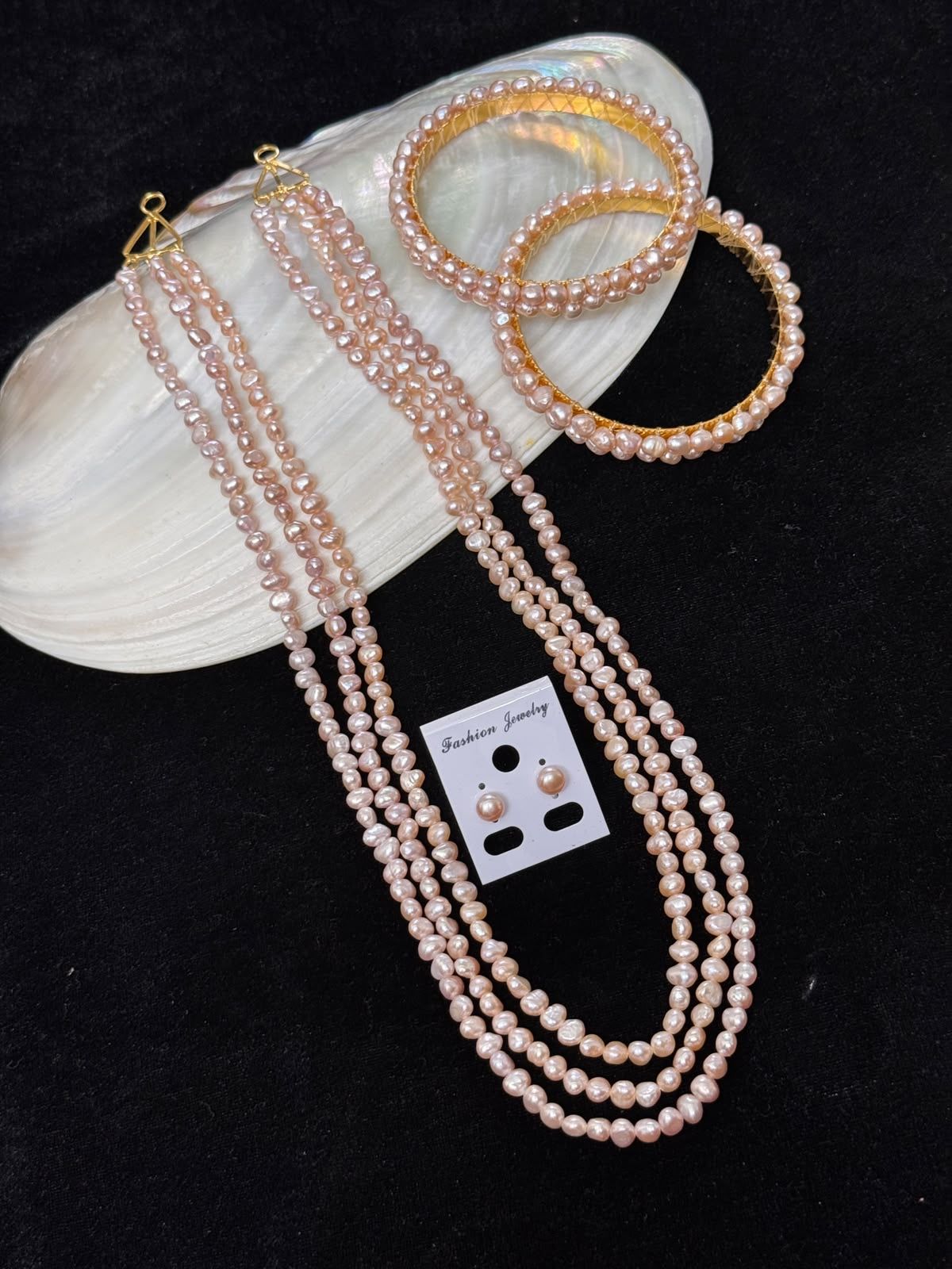 Real pearl levender colour combo set