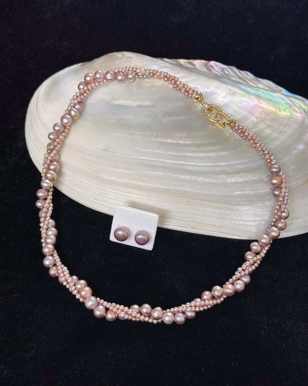 Sea & Real pearl twisted necklace