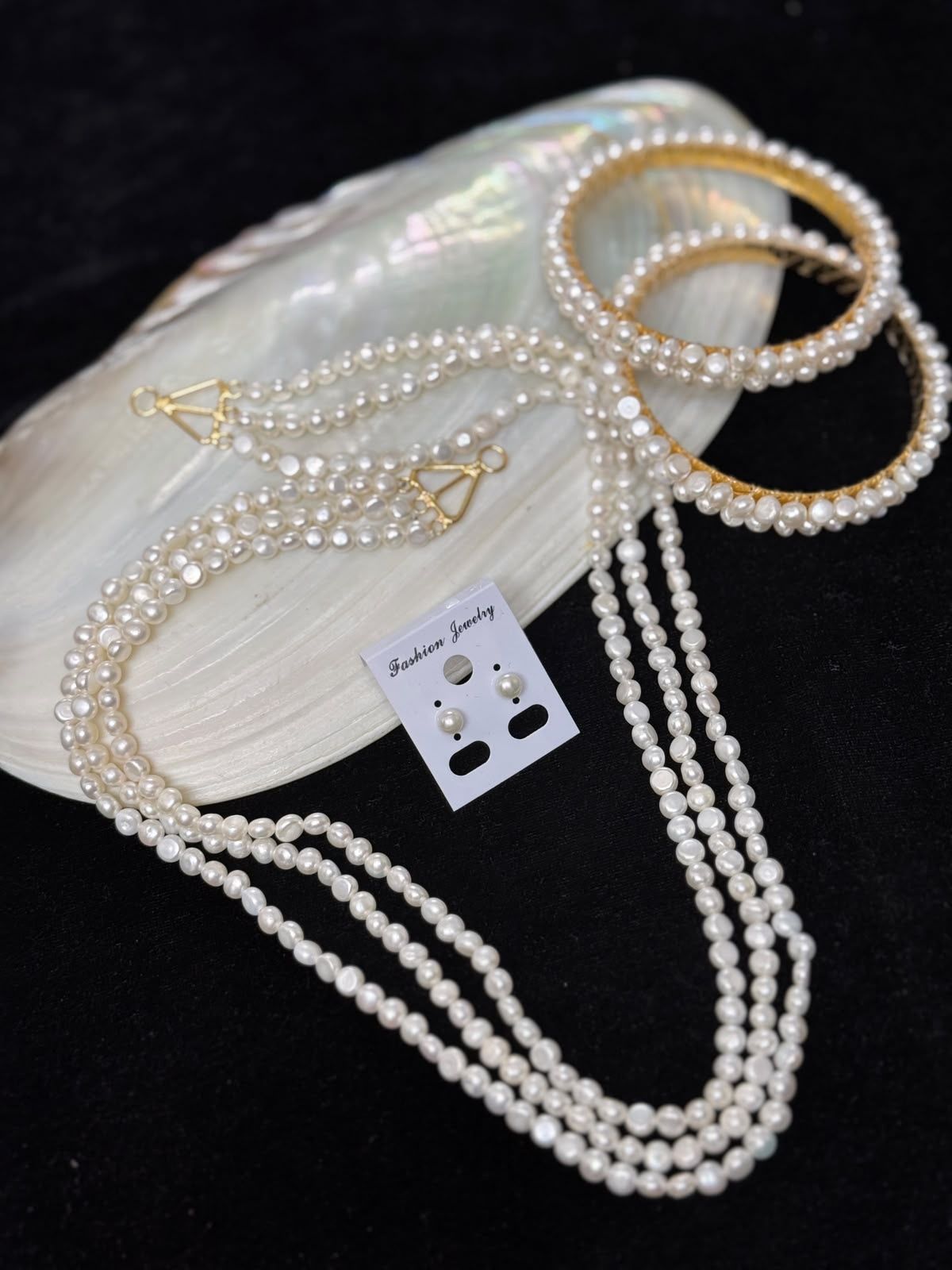 Real pearl white colour combo set