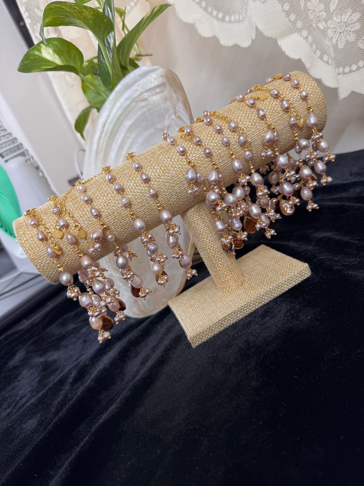 Real pearl & Mother pearl bracelet