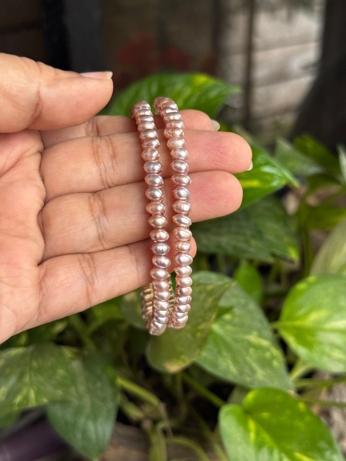 Real pearl single layer bangal set