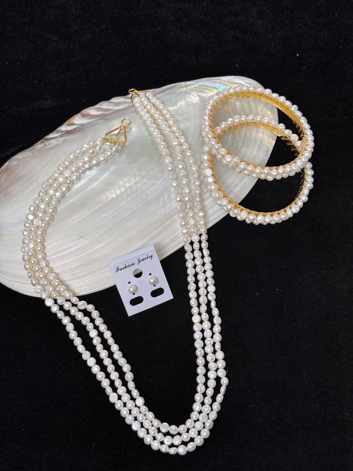 Real pearl white colour combo set