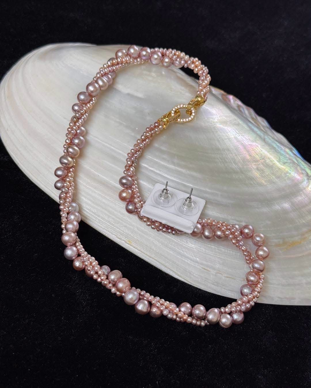 Sea & Real pearl twisted necklace