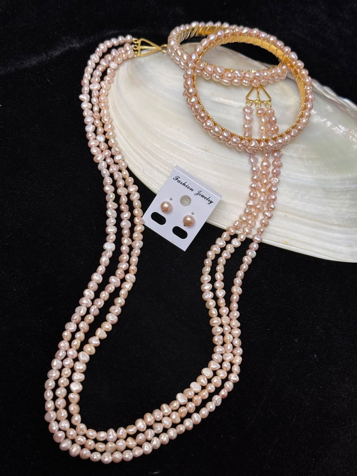 Real pearl levender colour combo set