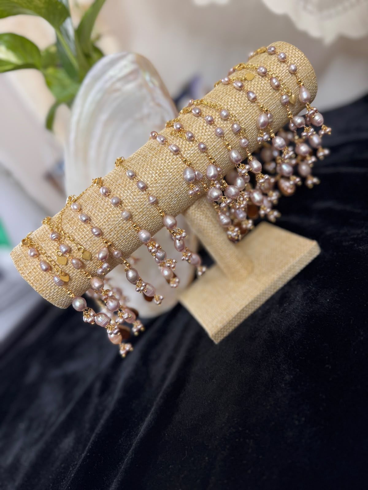 Real pearl & Mother pearl bracelet