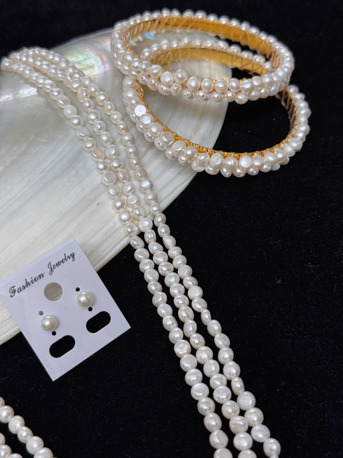 Real pearl white colour combo set