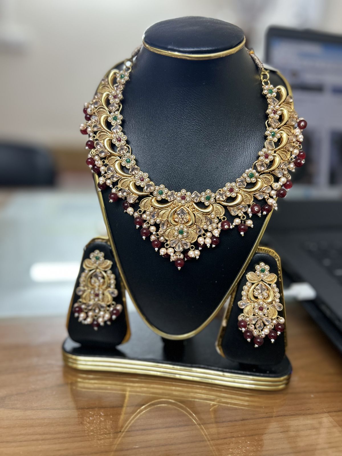 Gold plated stone set